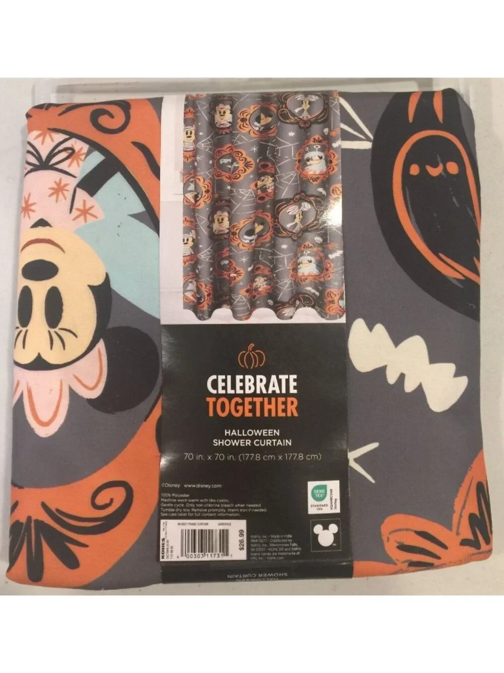 Disney Mickey Mouse & Friends Halloween Shower Curtain 70